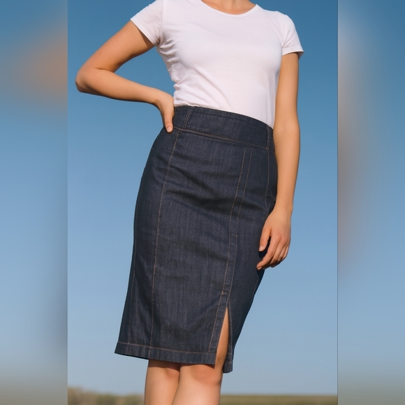 White House Black Market Dresses & Skirts - WHITE HOUSE BLACK MARKET Blue Denim Pencil Skirt  (#368)